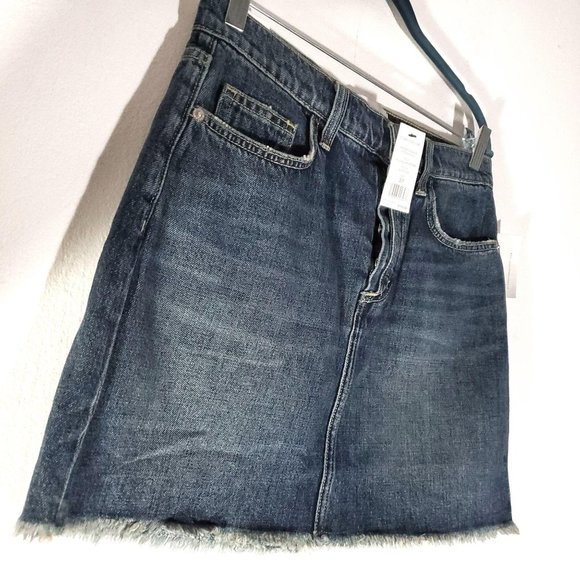 Anthropologie Frayed Hem Denim Mini Skirt 27 - Picture 9 of 9
